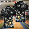 BlueJose Bowling And Pins Lightning Strike Electric Ball Power Customized Name, Team Name 3D Shirt (6 Colors)