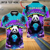 BlueJose Bowling And Pins Bamboozled Panda Neon Tropical Customized Name, Team Name 3D Shirt (4 Colors)