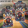 BlueJose Bowling And Pins Beer Cheers Cartoon Pins Customized Name, Team Name 3D Shirt (6 Colors)