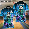 BlueJose Bowling And Pins Cyberpunk Panda Neon Street Style Customized Name, Team Name 3D Shirt (4 Colors)
