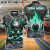BlueJose Bowling And Pins Skull King Flame Gothic Style Customized Name, Team Name 3D Shirt (4 Colors)