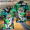 BlueJose Bowling And Pins Unicorn Funny Cartoon Hug Ball Customized Name, Team Name 3D Shirt (4 Colors)