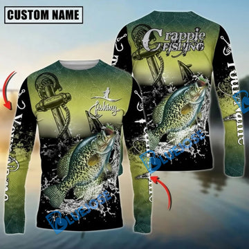 Bluejose Crappie Fishing Anchor Design Custom Name & Team Name 3D Shirts