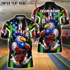BlueJose Bowling & Pins American Flag Patriotic Eagle Strike Graphic Customized Name, Team Name 3D Shirt (4 Colors)