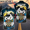 BlueJose Darts Panda King Champion Design Multicolor Options Personalized Name Shirt (4 Colors)