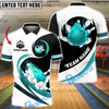 BlueJose Bowling & Pins Fire White & Black Customized Name, Team Name 3D Shirt (4 Colors)