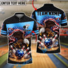 BlueJose Bowling & Pins Patriotic Eagle Slam Strike American Flag Customized Name, Team Name 3D Shirt (6 Colors)
