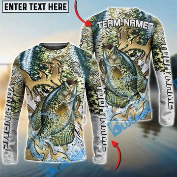 Bluejose Crappie Fishing Trophy Power Splash Art Custom Name & Team Name 3D Shirts