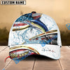 BlueJose Fishing Power Strike Vintage American Flag Design Personalized Cap (12 Breeds)