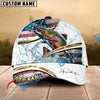 BlueJose Fishing Power Strike Vintage American Flag Design Personalized Cap (12 Breeds)