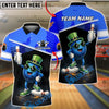BlueJose Bowling & Pins Cartoon Irish Ball Lucky Character Customized Name, Team Name 3D Shirt (4 Colors)