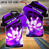 BlueJose Bowling & Pins Strike Fire Motion Pins Smash Customized Name, Team Name 3D Shirt (4 Colors)