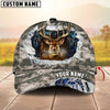 BlueJose Deer Hunter Torn Camo Big Antlers Multicolor Options Personalized Name 3D Cap