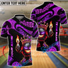 BlueJose Bowling & Pins Tribal Fire King Graphic Customized Name, Team Name 3D Shirt (4 Colors)