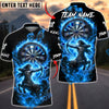 BlueJose Darts Flaming Sagittarius Centaur Archer Zodiac Dartboard Target Personalized Name, Team Name Unisex Shirt (4 Colors)