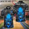 BlueJose Bowling & Pins Toxic Flame Dark Smoke Customized Name, Team Name 3D Shirt (4 Colors)