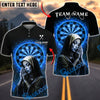 BlueJose Darts Holy Energy Virgin Mary Halo Spiritual Dark Style Personalized Name, Team Name Unisex Shirt (4 Colors)