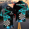 BlueJose Darts Rose Dartboard Elegant Dark Floral Style Personalized Name, Team Name Unisex Shirt (4 Colors)