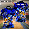BlueJose Bowling & Pins Irish St Patrick Day Skeleton Beer Party Customized Name, Team Name 3D Shirt (4 Colors)