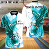 BlueJose Bowling & Pins Eagle Feather Strike Art Customized Name, Team Name 3D Shirt (4 Colors)