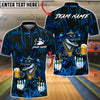BlueJose Bowling & Pins Lucky Irish Crocodile Beer Customized Name, Team Name 3D Shirt (4 Colors)
