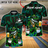 BlueJose Bowling & Pins Lucky Irish Crocodile Beer Customized Name, Team Name 3D Shirt (4 Colors)