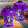 BlueJose Bowling & Pins Slime Graffiti Crocodile Customized Name, Team Name 3D Shirt (4 Colors)