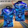 BlueJose Bowling & Pins Fire Rebel Bunny Galaxy Customized Name, Team Name 3D Shirt (4 Colors)