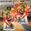 BlueJose Bowling & Pins Summer T-Rex Beach Vibes Customized Name, Team Name 3D Shirt (4 Colors)