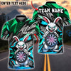 BlueJose Darts Evil Bunny Madness Personalized Name, Team Name Unisex Shirt (4 Colors)