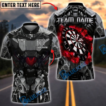 BlueJose Darts Dark Mecha Armor Dartboard Personalized Name Shirt