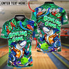 BlueJose Bowling And Pins Graffiti Shark Neon Street Art Brick Wall Customized Name, Team Name 3D Shirt (4 Colors)