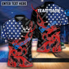 BlueJose Bowling And Pins Smoke American Flag Customized Name, Team Name 3D Shirt