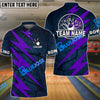 BlueJose Bowling And Pins Lightning Volt Customized Name 3D Shirt ( 6 Colors)
