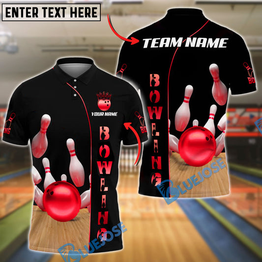 BlueJose Golden Bowling Shirt Basic Style Customized Name, Team Name 3D Shirt (4 Colors)