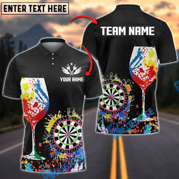 BlueJose Darts Splash Wine Personalized Name, Team Name Shirt
