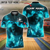 BlueJose Bowling And Pins Gorilla Flame Customized Name, Team Name 3D Shirt (4 Colors)