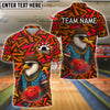BlueJose Bowling And Pins Graffiti Eagle Street Style Customized Name, Team Name 3D Shirt (4 Colors)
