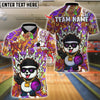 BlueJose Bowling And Pins Graffiti Panda Street Style Customized Name, Team Name 3D Shirt (4 Colors)