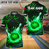 BlueJose Bowling And Pins Fire Impact Customized Name, Team Name 3D Shirt (4 Colors)