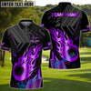 BlueJose Golf Black Gold Flaming Personalized Name, Team Name 3D Shirt (6 Colors)