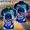 BlueJose Bowling And Pins Evil Bowling Ball Customized Name, Team Name 3D Shirt (4 Colors)