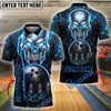 BlueJose Bowling And Pins Skull Dark Alley Kings Customized Name, Team Name 3D Shirt (4 Colors)