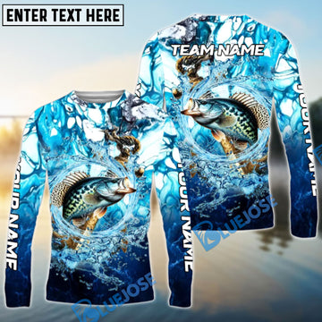 Bluejose Crappie Fishing Marble Tide Catch Name & Team Name 3D Shirts
