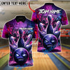 BlueJose Bowling And Pins Demon Ball Customized Name, Team Name 3D Shirt (4 Colors)