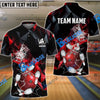 BlueJose Bowling And Pins Broken Glass Customized Name 3D Shirt (6 Colors)