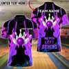 BlueJose Bowling & Pins Fire Strike ‚ÄúNo Pin Left Behind‚Äù Customized Name, Team Name 3D Shirt (4 Colors)