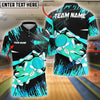 BlueJose Bowling And Pins Golden Blast Customized Name 3D Shirt (4 Colors)
