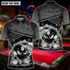 BlueJose Billiards Angry 8 Ball Pool Cartoon Design Customized Name, Team Name 3D Shirt (6 Colors)