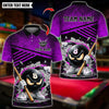 BlueJose Billiards Angry 8 Ball Pool Cartoon Design Customized Name, Team Name 3D Shirt (6 Colors)